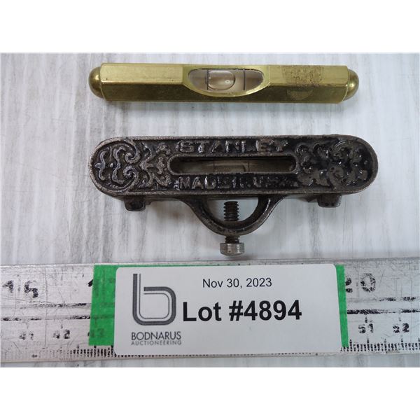 (2) Vintage Stanley levels-Brass Plate and No.31