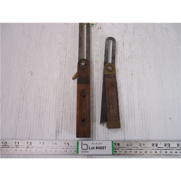 (2) Vintage Bevel Squares