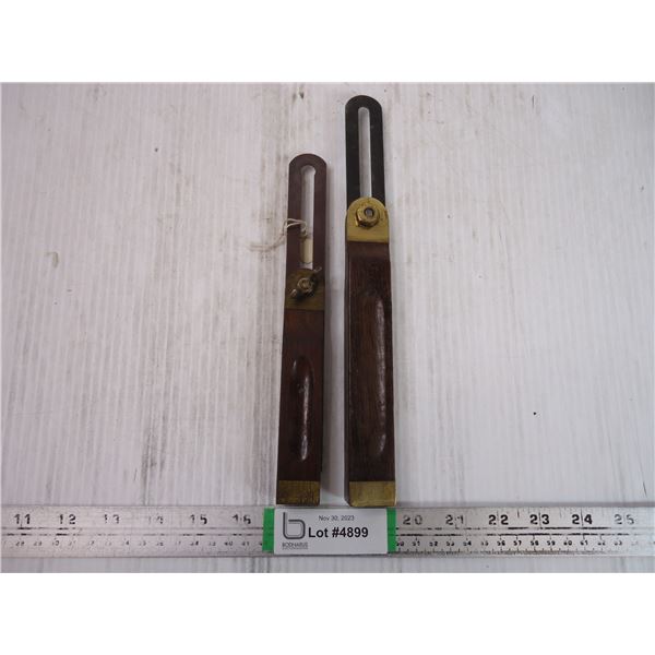 (2) Vintage Bevel Squares