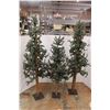 Image 1 : * (3) Artificial Evergreen Tree Ornaments on Stands - (1) is 54", (2) are 64"