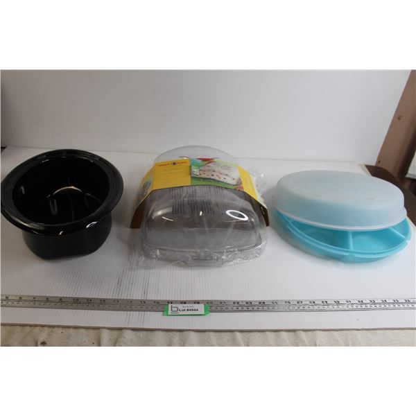 Slow Cooker Insert, Rectangular Cake Keeper, Dip Container