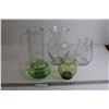 Image 1 : (2) Glass Pitchers, Glass Vase, (2) Flower Vases