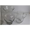 Image 4 : (2) Glass Pitchers, Glass Vase, (2) Flower Vases