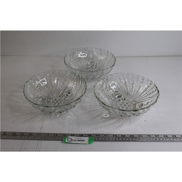 (3) Glass Bowls