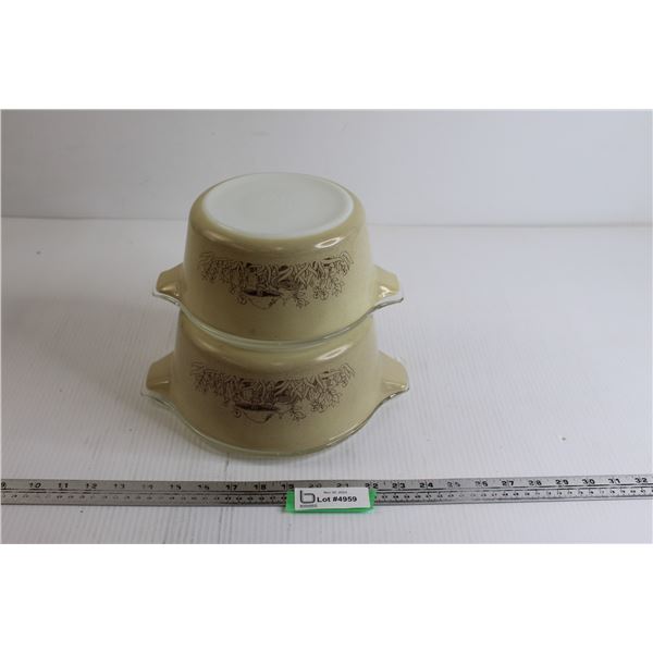 (2) Forest Fancies Pyrex Casseroles with Lids