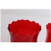 Image 2 : (2) Red Flower Vases