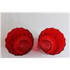 Image 4 : (2) Red Flower Vases