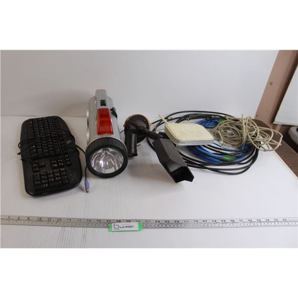 Cisnet Keyboard, Large Handheld Light, Misc.