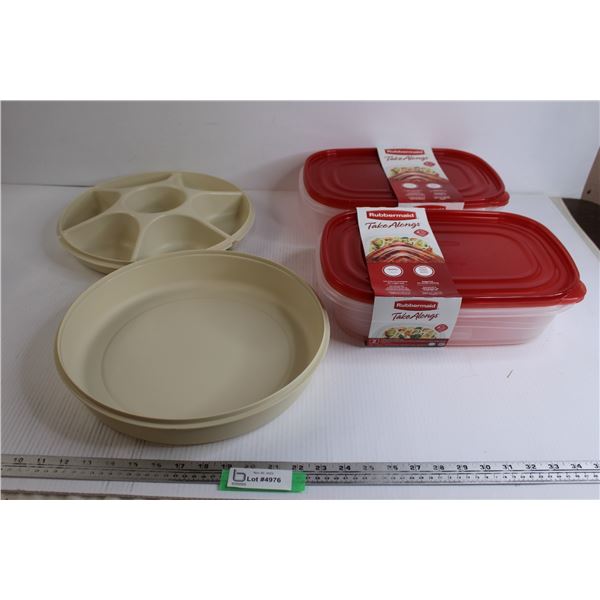 (2) Packs Rubbermaid TakeAlongs, Tupperware Dip Container