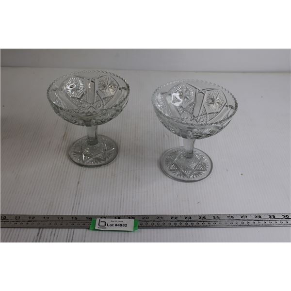 (2) Glass Candy Bowls