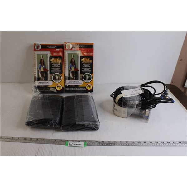 (2) Magnetic Bug Screen Doors - Sealed, Misting Kit - Consignor Says Works
