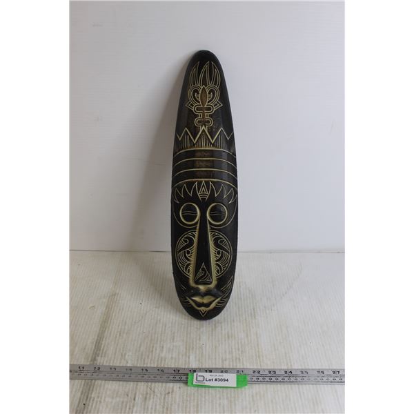 Wooden Decorative Mask - 5" x 19 1/2"