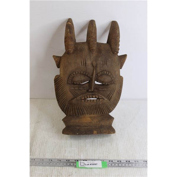 Wooden Decorative Mask - 9" x 18"