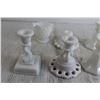 Image 3 : (6) Milk Glass Candlesticks and Small Milk Glass Creamer