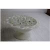 Image 3 : (2) Milk Glass Centrepiece Vases w/ Flower Frogs