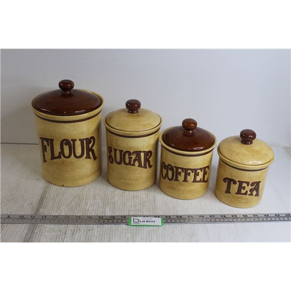(4) Canisters - Flour, Sugar, Coffee, Tea