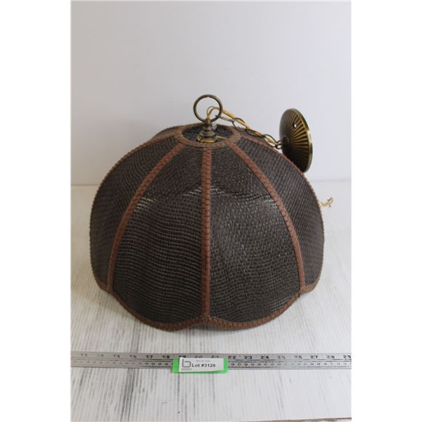 Vintage Wicker Ceiling Lamp - Untested