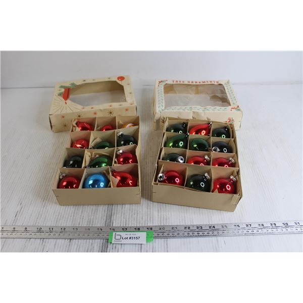 (2x Bid Price) (2) Boxes of Vintage Glass Christmas Ornaments