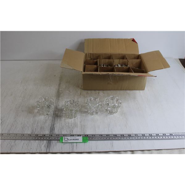 (12) Glass Candleholders