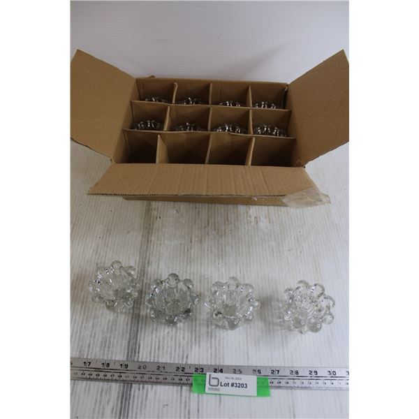 (12) Glass Candleholders