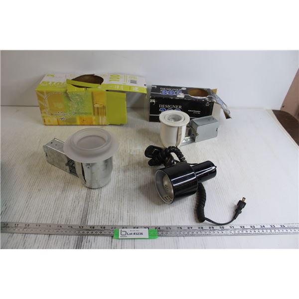 (2) Different Pot Lights (Recessed) + Clip Lamp
