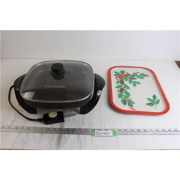 Black & Decker Electric Skillet - Untested, Christmas Tray