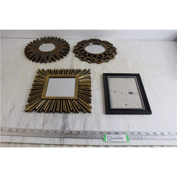 (3) Wall Decor Mirrors, Picture Frame - ~6 1/2" x 8 1/2"