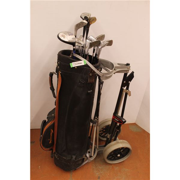* Golf Bag Cart, (10+) Golf Clubs, Fairway Bag