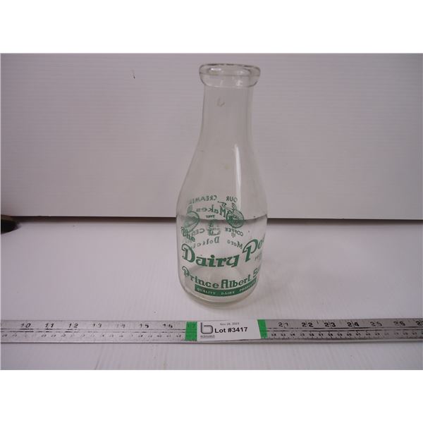 Vintage Milk Bottle from The Dairy Pool in Prince Albert, Sask.