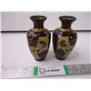 Image 1 : (2) Vintage Chinese Cloisonne Vases- 5" Tall