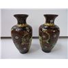Image 2 : (2) Vintage Chinese Cloisonne Vases- 5" Tall