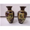 Image 3 : (2) Vintage Chinese Cloisonne Vases- 5" Tall