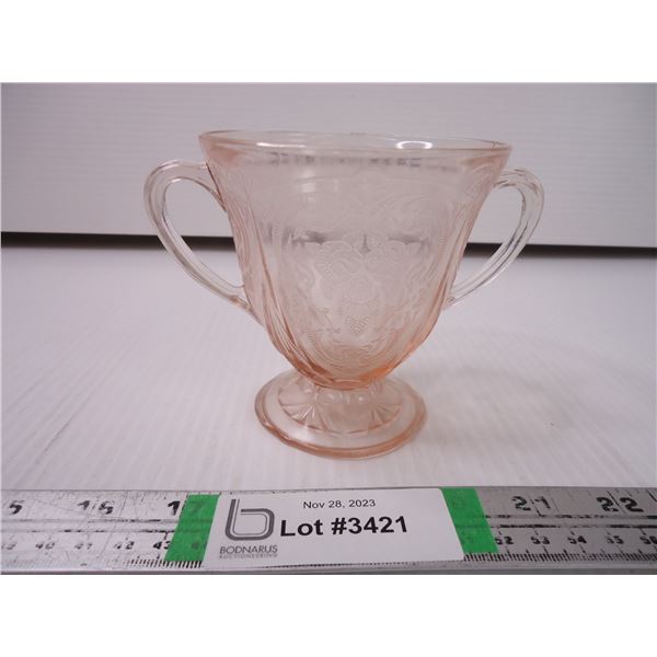 Pink Depression Glass Sugar Bowl