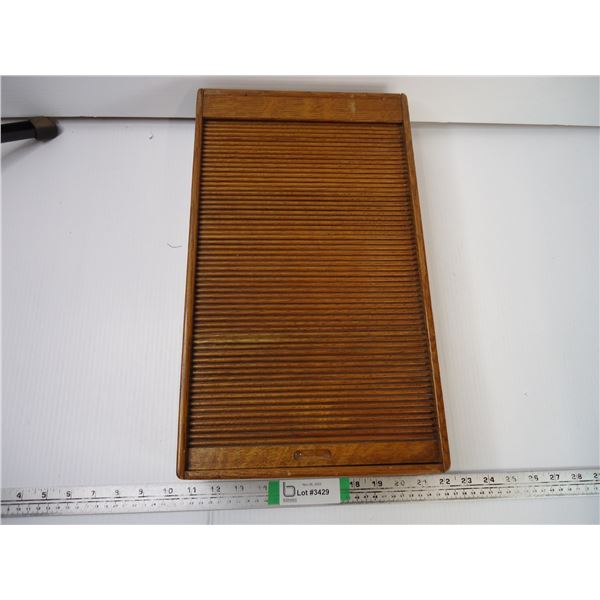 Antique Quarter Cut Oak Roll Top Filing Case