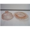 Image 2 : Pink Buttons and Bows Depression Glass Butter Dish