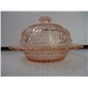 Image 5 : Pink Buttons and Bows Depression Glass Butter Dish