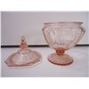 Image 3 : Pink Mayfair Depression Glass Covered Pedestal Candy Dish