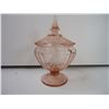 Image 5 : Pink Mayfair Depression Glass Covered Pedestal Candy Dish