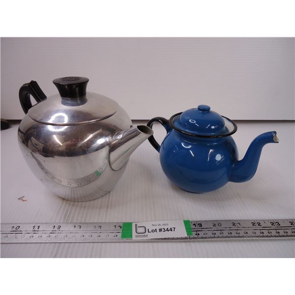 Vintage Wearever Teapot and Enamelware Teapot