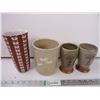 Image 1 : (2) Stoneware Mugs, Stone Planter, Vase