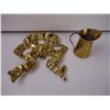 Image 4 : (2) Brass Kettles, Brass Mini Pitcher, Brass Bow Hook and Crumb Tray