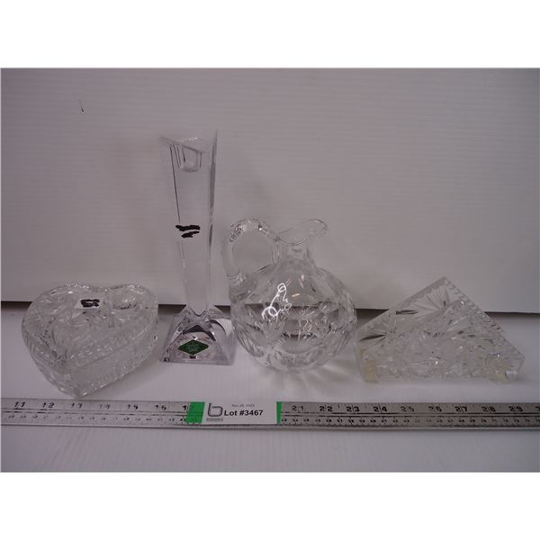 (4) Pieces of Assorted Crystal Ware