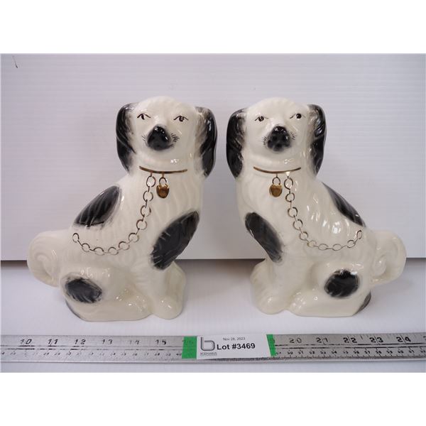 Made in England Hand Painted Porcelain Staffordshire Dog Figurines