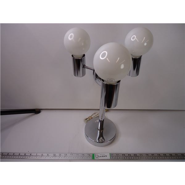 Vintage 18" Tall Table Lamp Stainless Steel-working