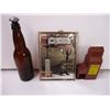 Image 4 : Wooden Cheese Board, Toffee Tin, Thermometer, Beer Bottle, Grain Elevator Bank