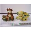 Image 1 : (2) Vintage Planters-Puppy and Bear on a Log