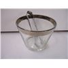 Image 4 : Vintage Bar Ware Silver Glass Pitcher and Glass Ice Bucket/Tongs