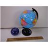 Image 3 : (5) Pieces for Desk-Globe, Waterford Crystal Clock, Book End, Ruler, Pen Holder