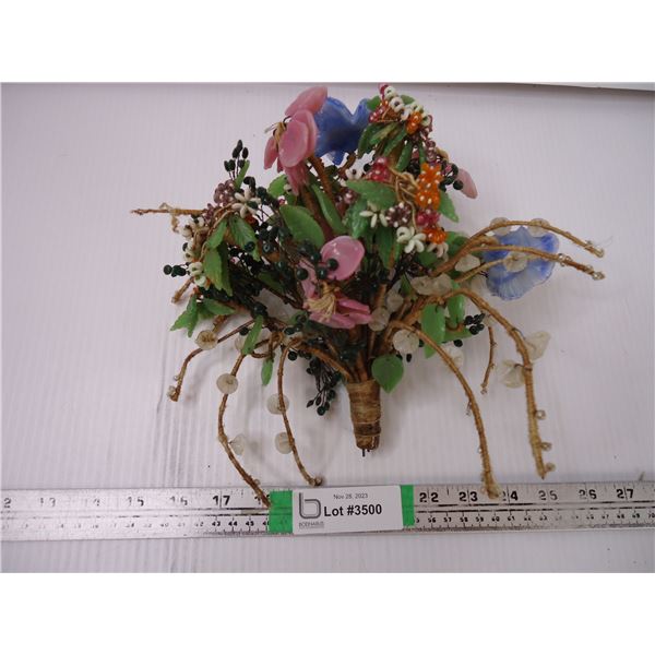 Vintage Asian Glass Flower Bouquet