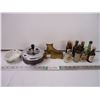 Image 1 : (2) Vintage Ashtrays, Match Holder , Alta Glass Vase and (8) Airplane Liquor Bottles